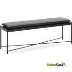 Banco 132X33X48 P.Piel Negro/Metal Negro