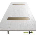 Banco 190X35X45 Madera Blanco/Metal Dorado