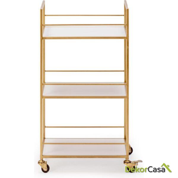 Camarera 42X30X78 Metal/Madera Dorado/Blanco