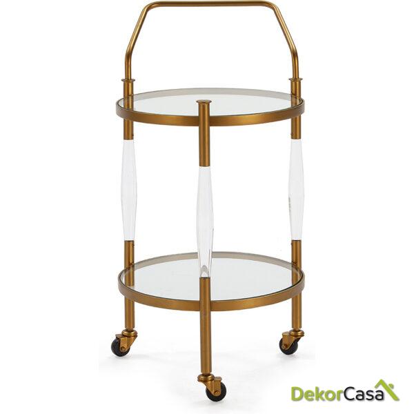 Camarera 58X45X90 Acrilico/Cristal/Metal Dorado