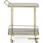 Camarera 61X39X72 Cristal Ahumado/Metal Dorado