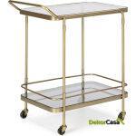 Camarera 61X39X72 Cristal Ahumado/Metal Dorado