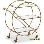 Camarera 86X35X91 Cristal/Metal Dorado