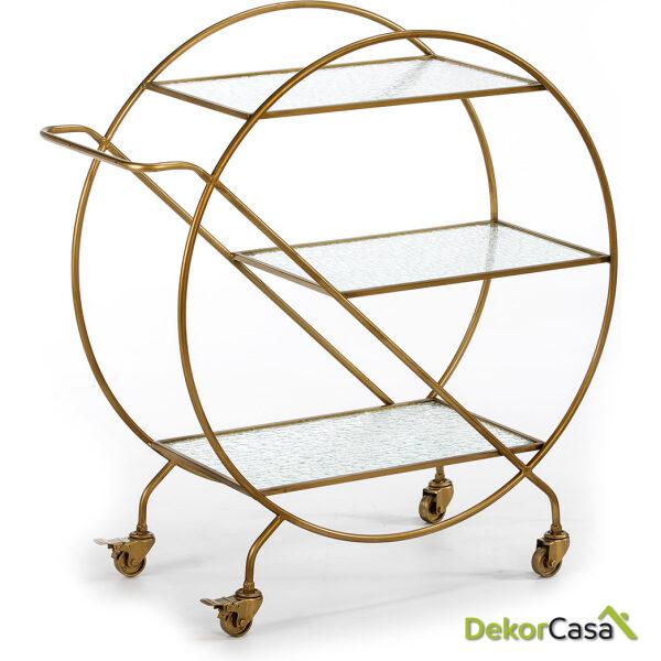 Camarera 86X35X91 Cristal/Metal Dorado