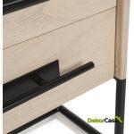 Cómoda 120X45X93 Madera Natural/Metal Negro