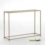 Consola 102X30X76 Metal Dorado Con Cenefa Griega