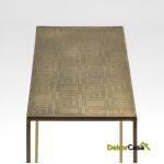 Consola 102X30X76 Metal Dorado Con Cenefa Griega