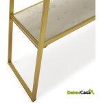 Consola 119X30X80 Metal/Mármol Dorado/Blanco