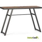 Consola 120X35X77 Madera/Metal Negro