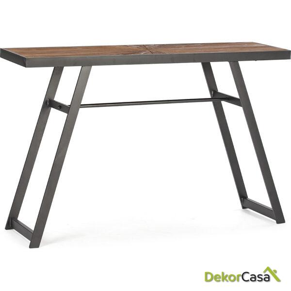 Consola 120X35X77 Madera/Metal Negro