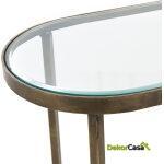 Consola 122X39X76 Cristal/Mármol Blanco/Metal Dorado