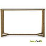 Consola 125X44X79 Cristal/Madera/Metal Dorado