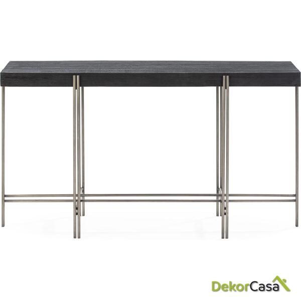 Consola 135X44X75 Madera/Metal Negro/Niquel