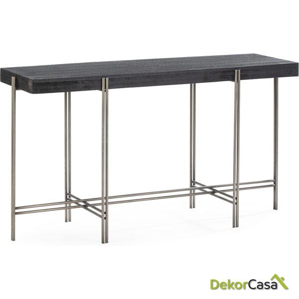 Consola 135X44X75 Madera/Metal Negro/Niquel