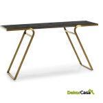 Consola 152X42X79 Madera Marrón Oscuro/Metal Dorado