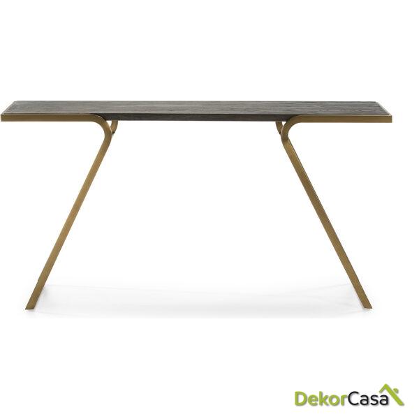 Consola 152X42X79 Madera Marrón Oscuro/Metal Dorado