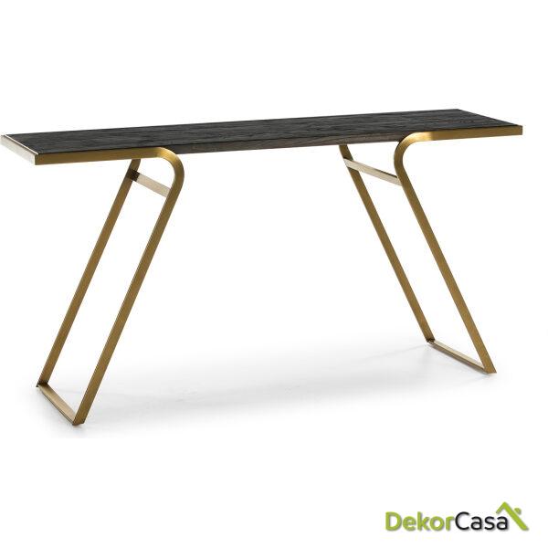 Consola 152X42X79 Madera Marrón Oscuro/Metal Dorado