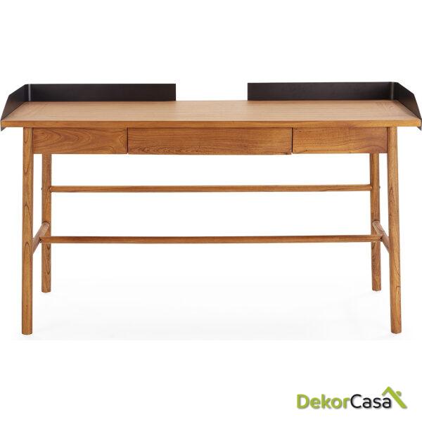 Escritorio 151X60X85 Madera Mindi/Metal Natural/Negro