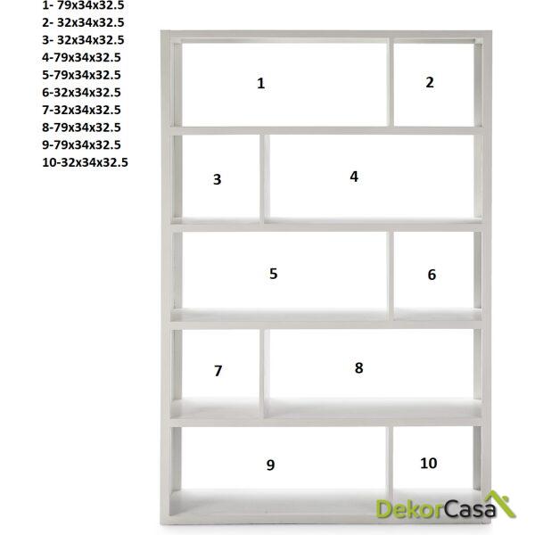 Estanteria 120X34X180 Madera Blanco Velado