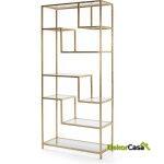 Estantería 91X38X203 Cristal/Metal Dorado