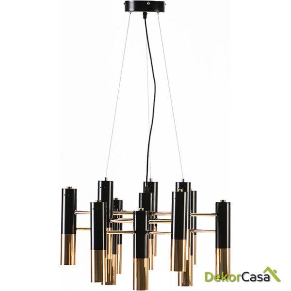 Lampara De Techo 59X52X39 Metal Dorado/Negro Con Bombillas