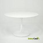 Mesa Comedor 120X120X75 Fibra De Vidrio Blanco