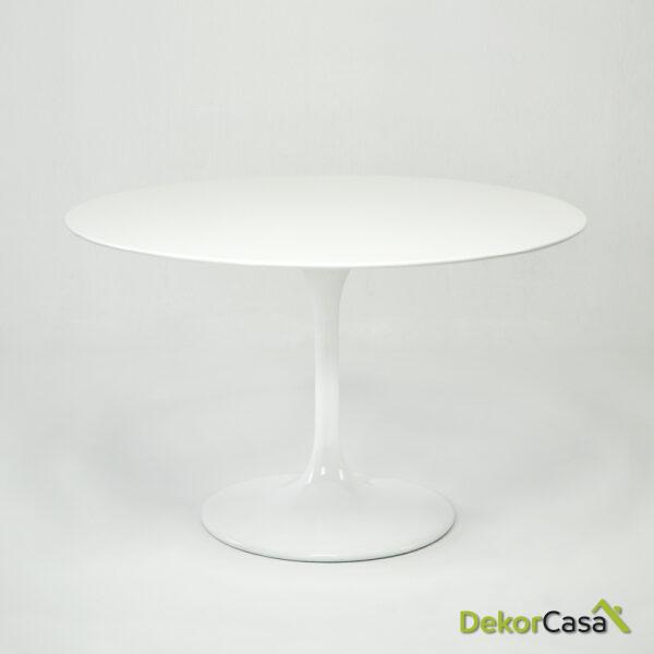 Mesa Comedor 120X120X75 Fibra De Vidrio Blanco