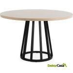 Mesa Comedor 120X120X75 Madera Mindi/Metal Natural/Negro