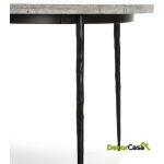 Mesa Comedor 125X125X75 Mármol Gris/Metal Negro