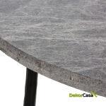 Mesa Comedor 125X125X75 Mármol Gris/Metal Negro