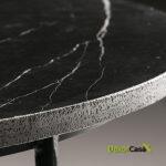 Mesa Comedor 125X125X75 Mármol Negro Mate/Metal Negro