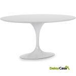 Mesa Comedor 150X120X75 Dm Blanco/Aluminio Blanco