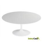 Mesa Comedor 150X120X75 Dm Blanco/Aluminio Blanco