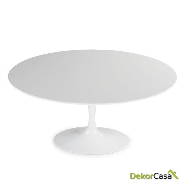 Mesa Comedor 150X120X75 Dm Blanco/Aluminio Blanco