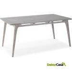 Mesa Comedor 150X80X76 Madera De Cedro -- Gris Velado