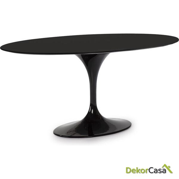 Mesa Comedor 170X110X73 Dm Negro/Aluminio Negro