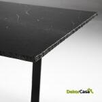 Mesa Comedor 180X90X75 Metal Negro/Mármol Negro Cantos Mordidos