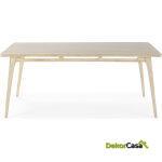 Mesa Comedor 180X90X76 Madera De Cedro Blanco Velado