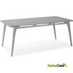 Mesa Comedor 180X90X76 Madera De Cedro Gris Velado