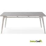 Mesa Comedor 180X90X76 Madera De Cedro Gris Velado