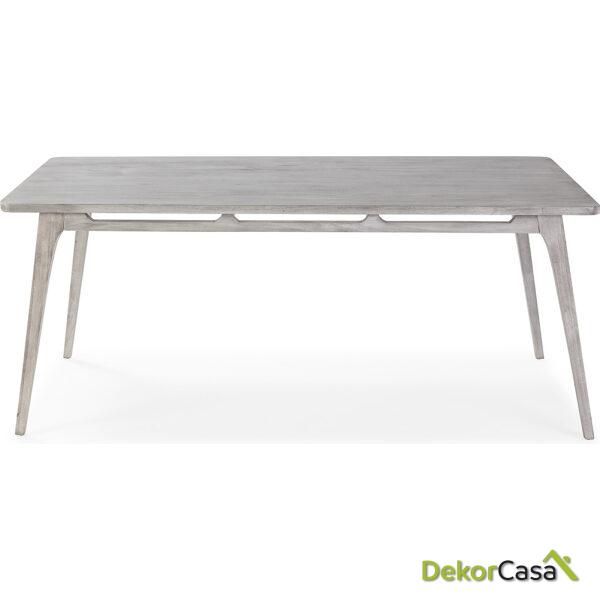 Mesa Comedor 180X90X76 Madera De Cedro Gris Velado