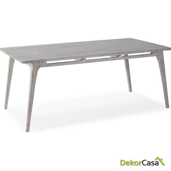 Mesa Comedor 180X90X76 Madera De Cedro Gris Velado