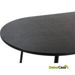 Mesa Comedor 180X90X76 Madera De Fresno/Metal Negro