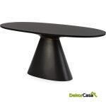 Mesa Comedor 180X90X76 Madera/Fibra De Vidrio -- Negro/Dorado