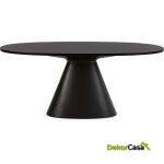 Mesa Comedor 180X90X76 Madera/Fibra De Vidrio -- Negro/Dorado