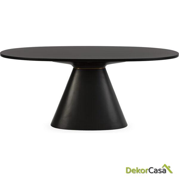 Mesa Comedor 180X90X76 Madera/Fibra De Vidrio -- Negro/Dorado