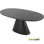 Mesa Comedor 180X90X76 Madera/Fibra De Vidrio -- Negro/Dorado