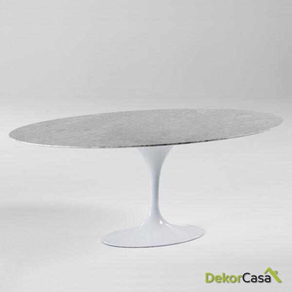 Mesa Comedor 200X120X73 Mármol/Aluminio Blanco