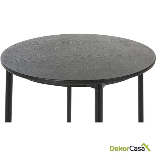 Mesa Comedor 70X70X111 Madera/Metal Negro