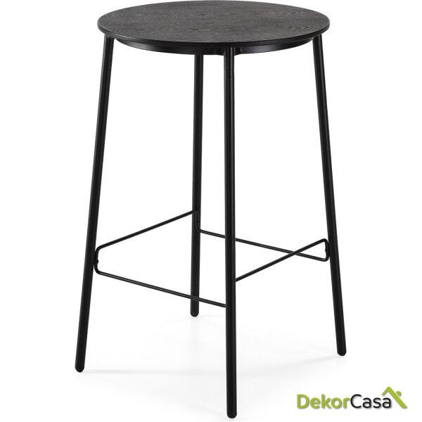 Mesa Comedor 70X70X111 Madera/Metal Negro